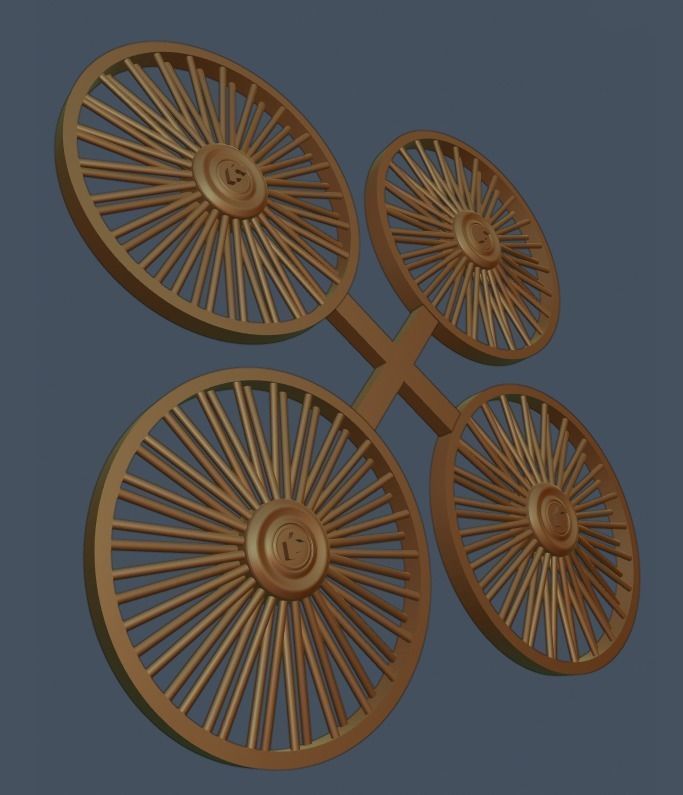 Forgiato wire wheels scale 1-24 1-25 with ring and without ring 3D print model_1