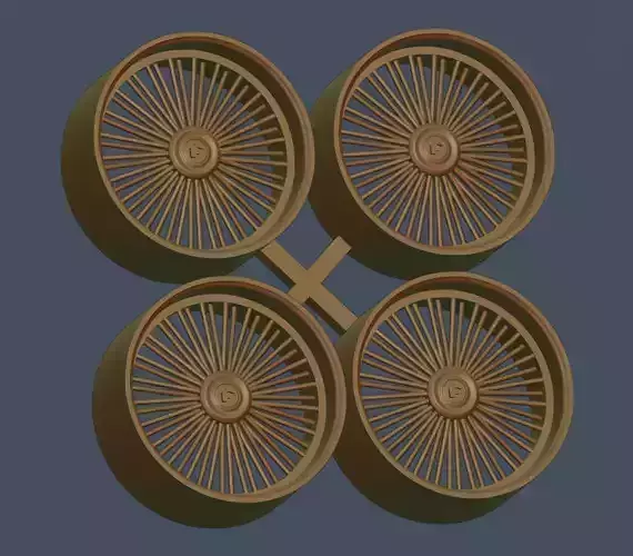 Forgiato wire wheels scale 1-24 1-25 with ring and without ring 3D print model
