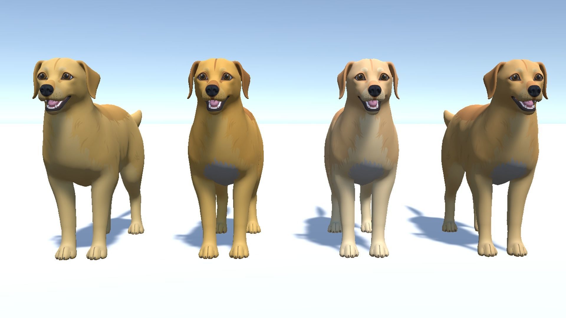Cartoon Dog - Golden Retriever Low-poly 3D model_8