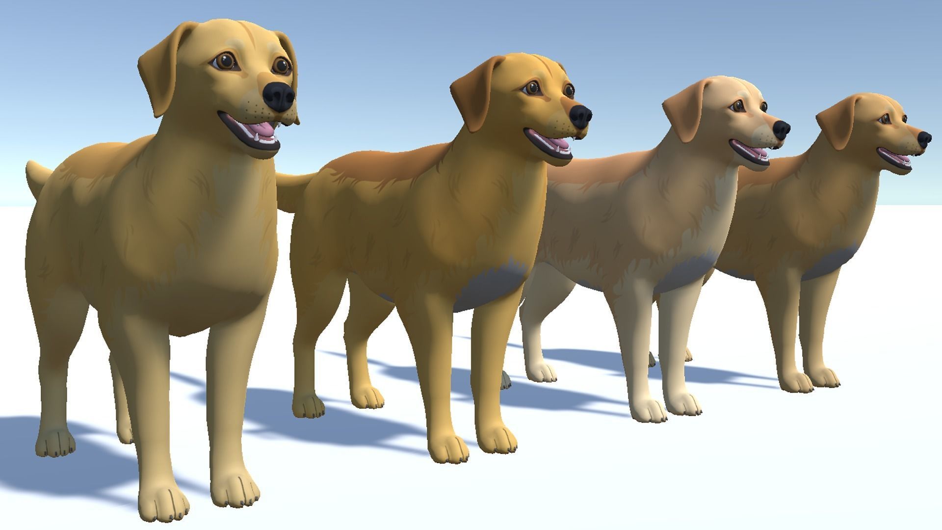 Cartoon Dog - Golden Retriever Low-poly 3D model_9