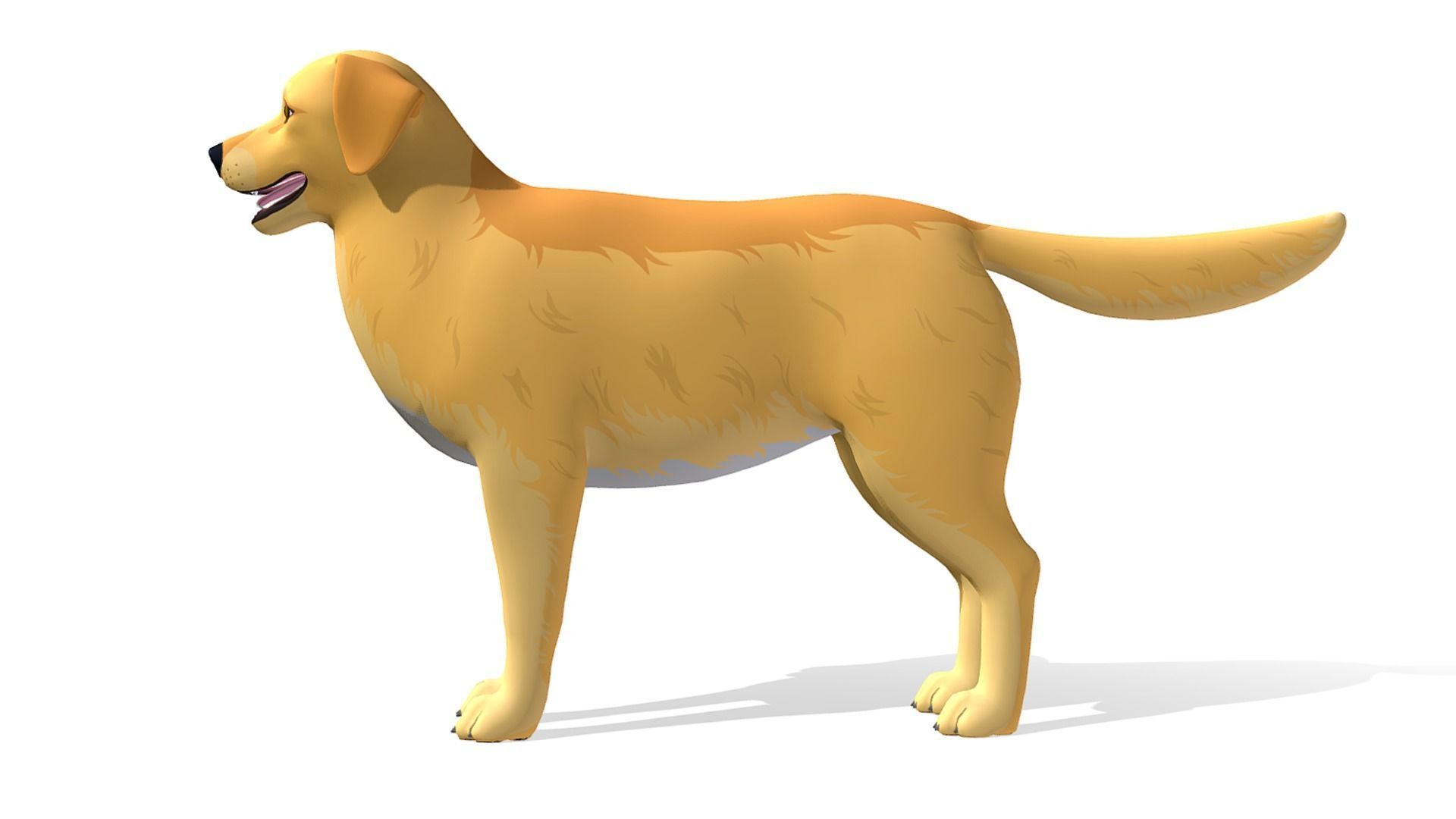 Cartoon Dog - Golden Retriever Low-poly 3D model_4