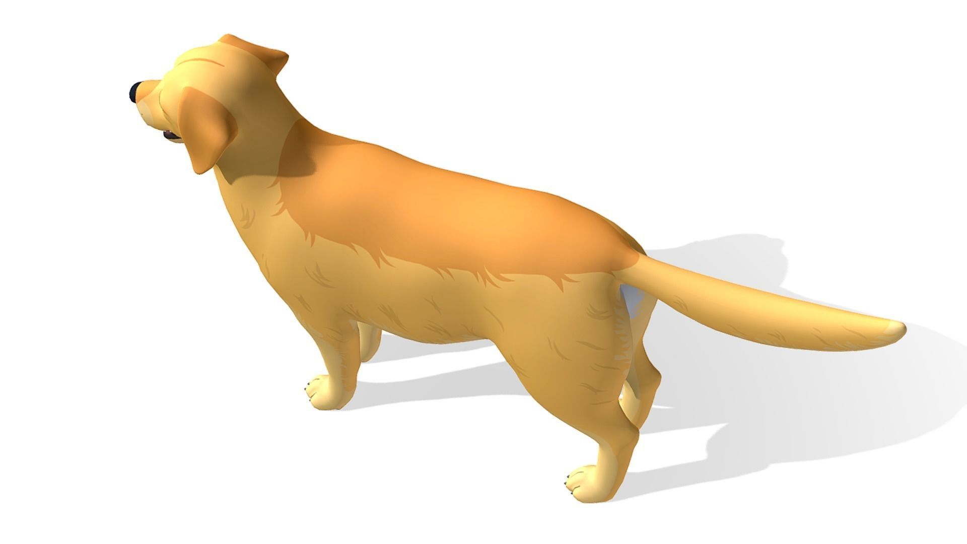 Cartoon Dog - Golden Retriever Low-poly 3D model_5
