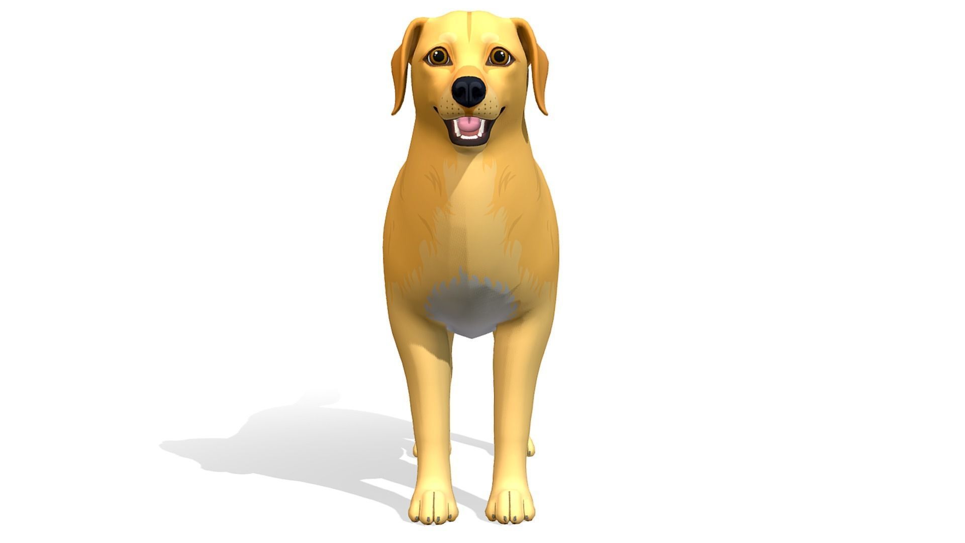 Cartoon Dog - Golden Retriever Low-poly 3D model_3