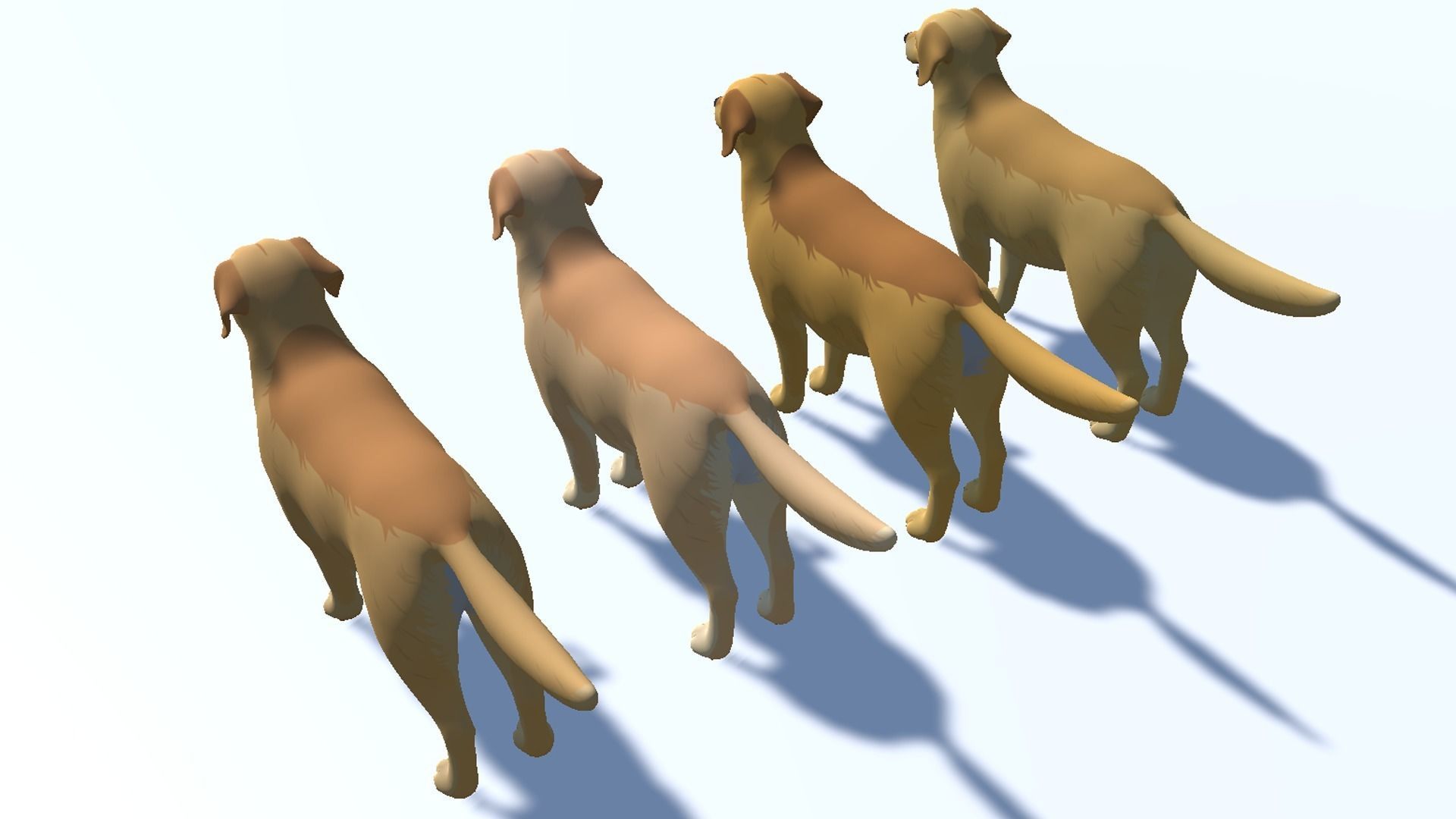 Cartoon Dog - Golden Retriever Low-poly 3D model_12