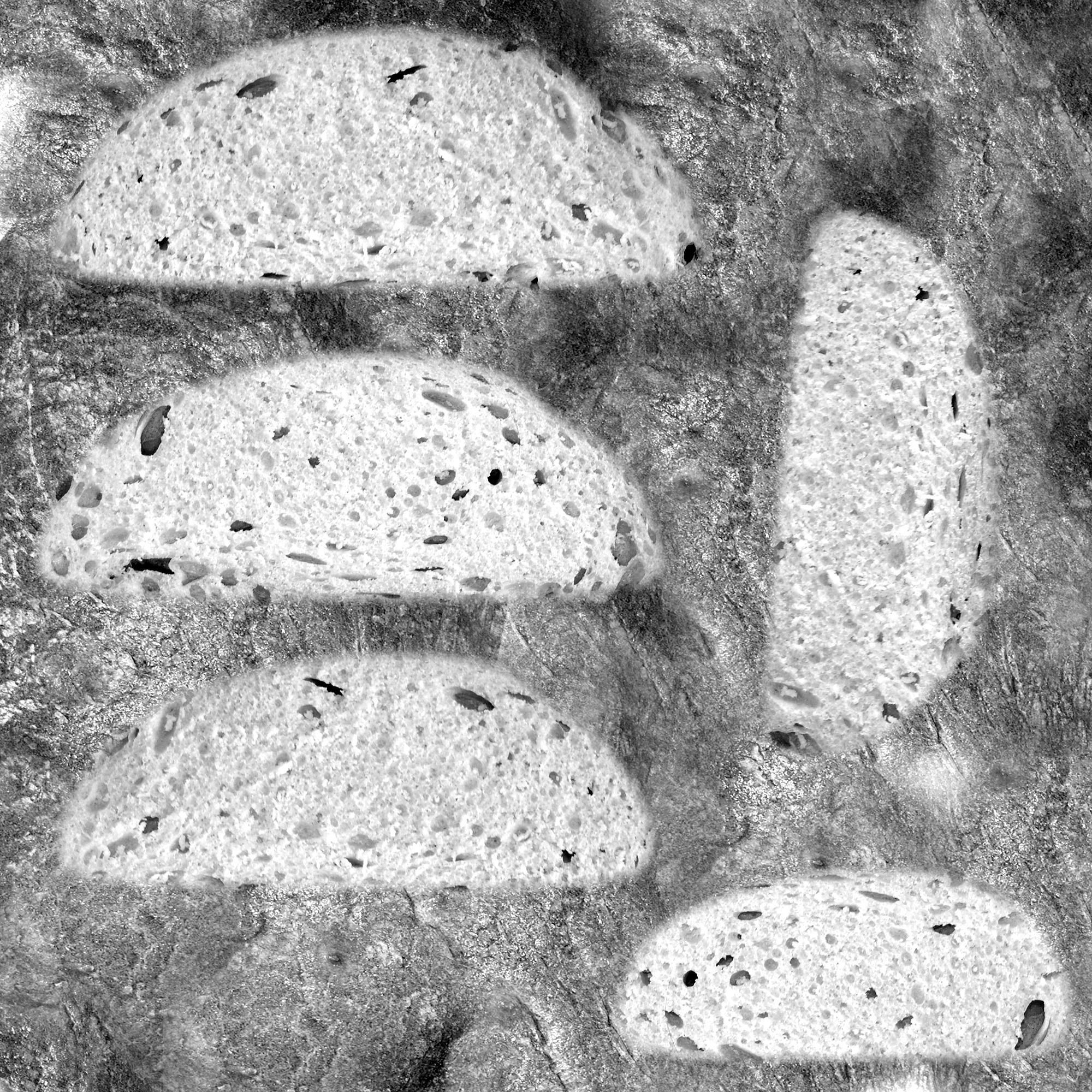 bread piece of on napkin with knife 3D model_4