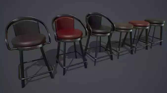 Slot Machine Chair PBR Low-poly 3D model