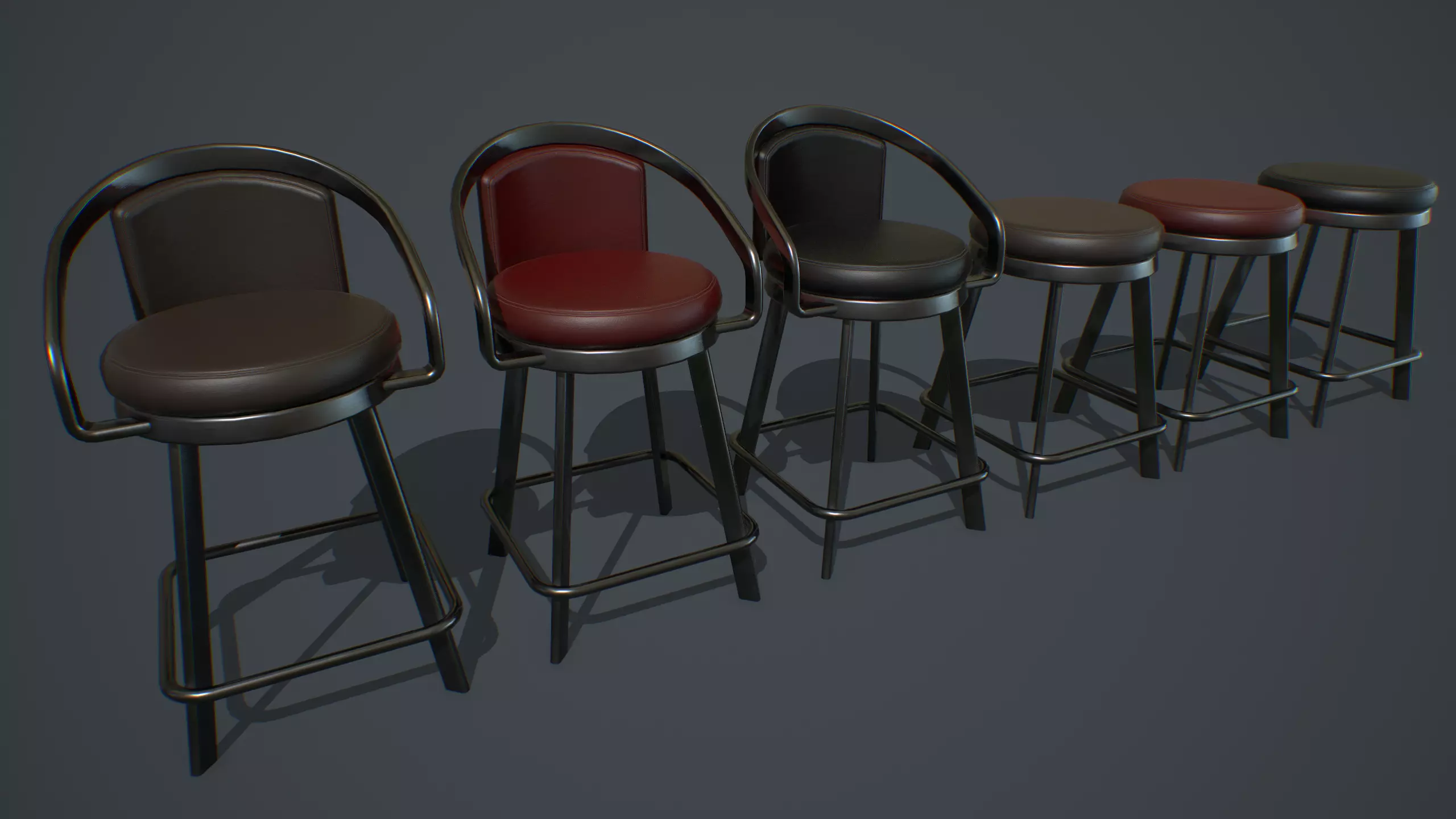 Slot Machine Chair PBR Low-poly 3D model_0