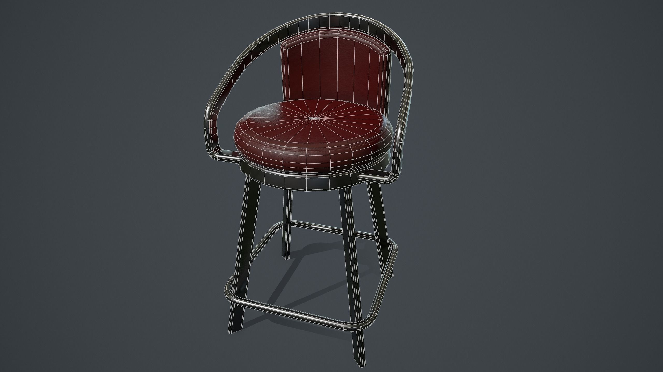 Slot Machine Chair PBR Low-poly 3D model_5