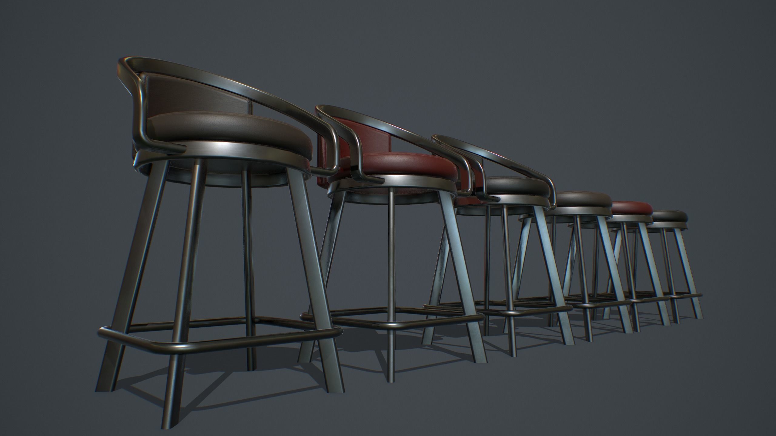 Slot Machine Chair PBR Low-poly 3D model_3