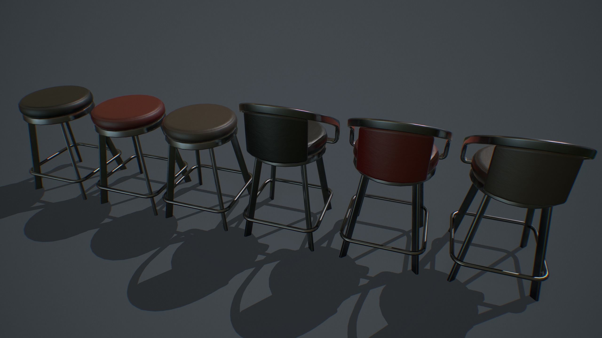 Slot Machine Chair PBR Low-poly 3D model_4