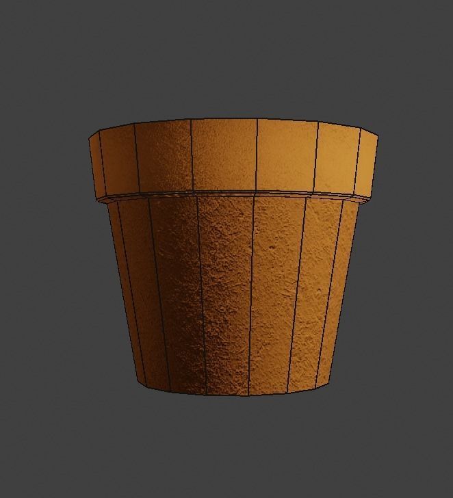 Low Poly Terracotta Pot Low-poly 3D model_5