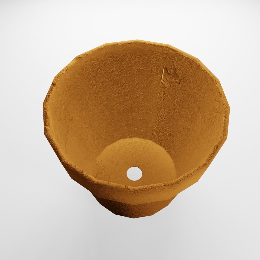 Low Poly Terracotta Pot Low-poly 3D model_2