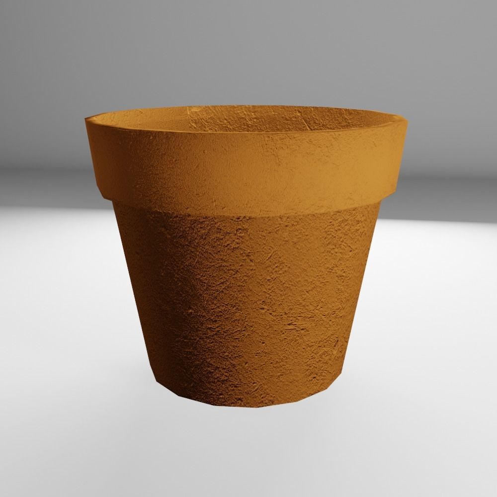 Low Poly Terracotta Pot Low-poly 3D model_1
