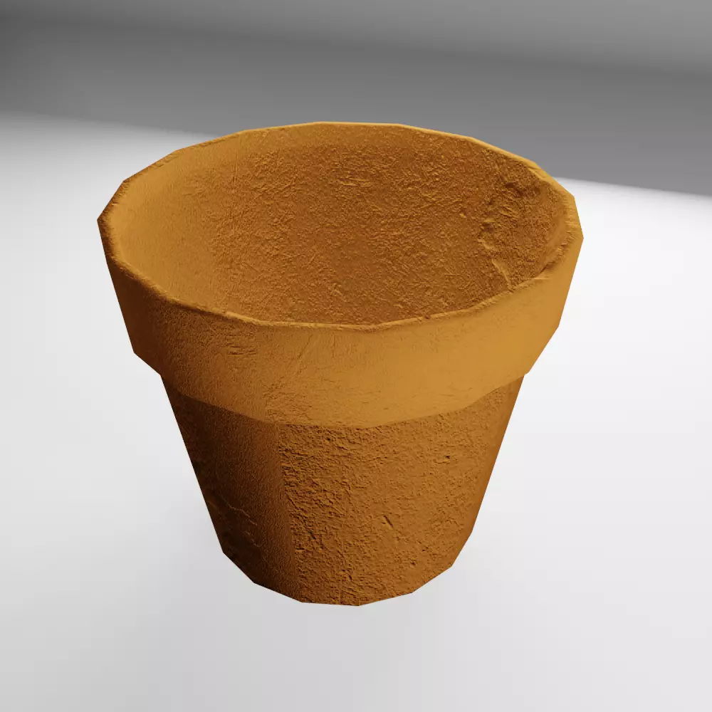 Low Poly Terracotta Pot Low-poly 3D model_0
