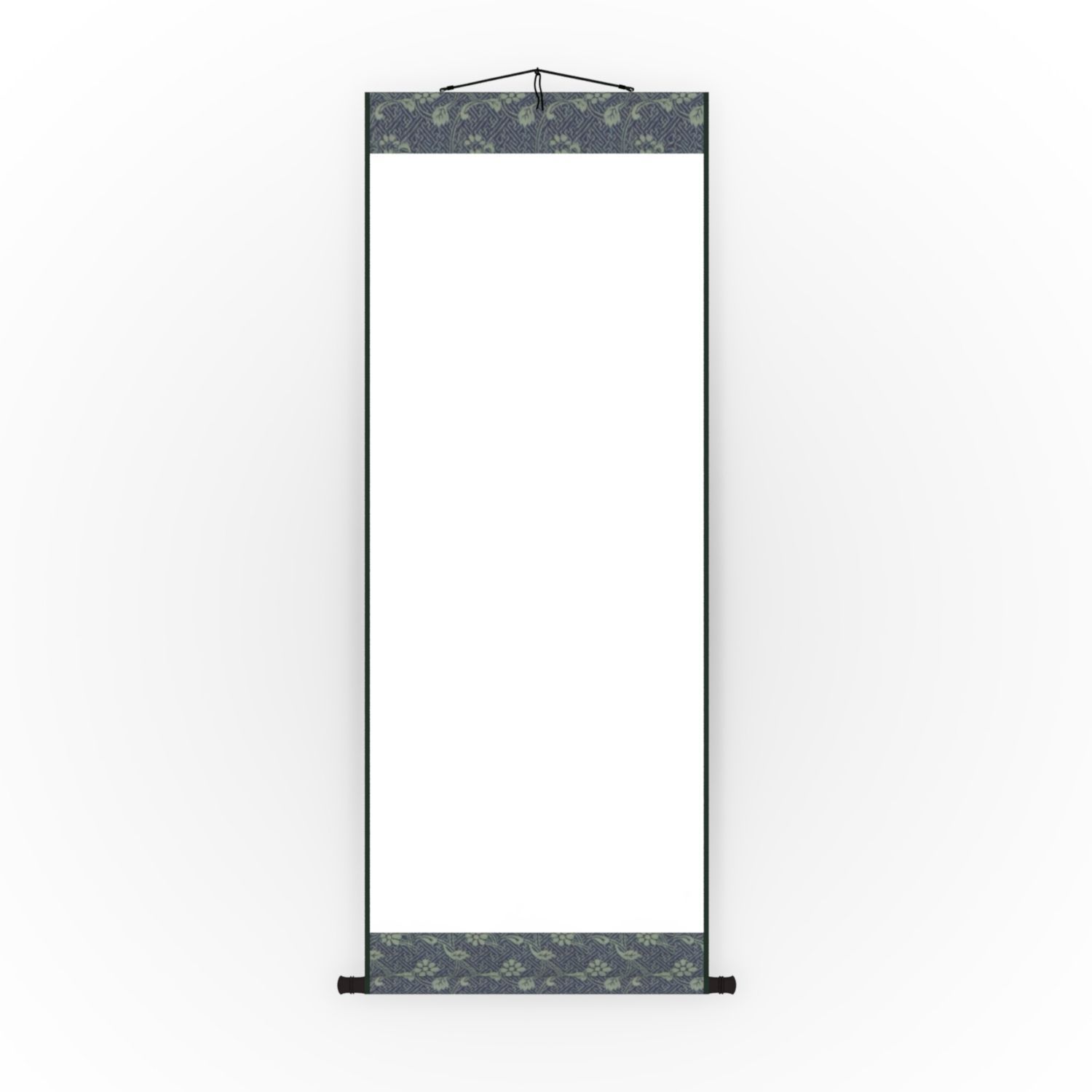 Chinese Hanging Scroll Brush Painting - Figure of Zhong Gui Low-poly 3D model_11