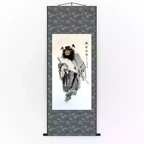 Chinese Hanging Scroll Brush Painting - Figure of Zhong Gui