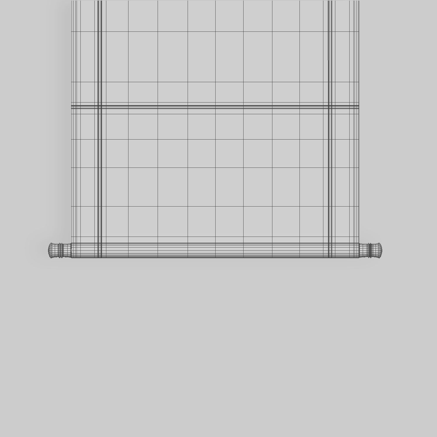 Chinese Hanging Scroll Brush Painting - Figure of Zhong Gui Low-poly 3D model_13