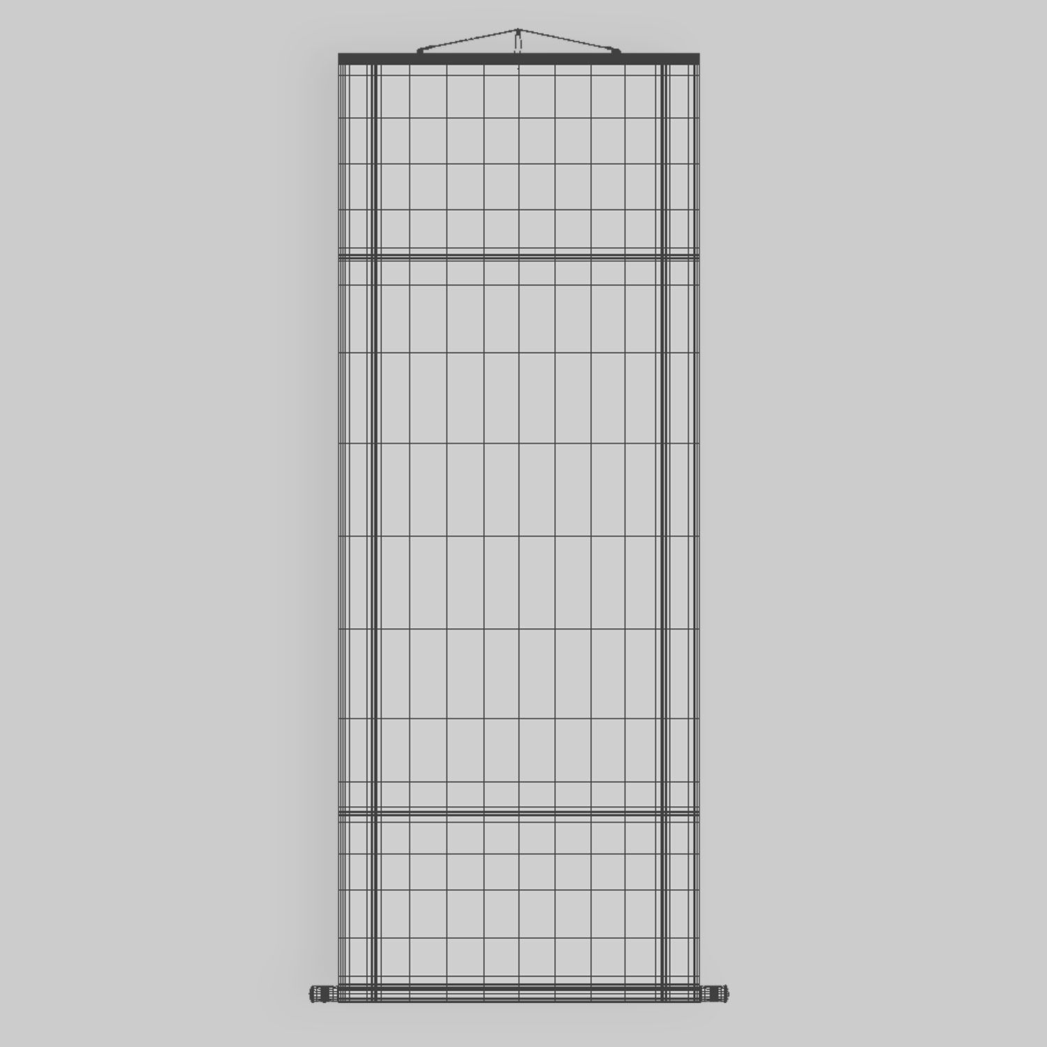 Chinese Hanging Scroll Brush Painting - Figure of Zhong Gui Low-poly 3D model_12