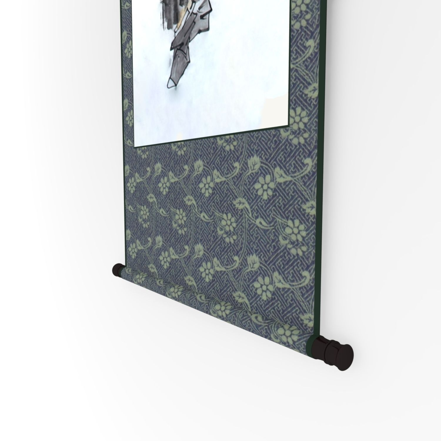 Chinese Hanging Scroll Brush Painting - Figure of Zhong Gui Low-poly 3D model_6