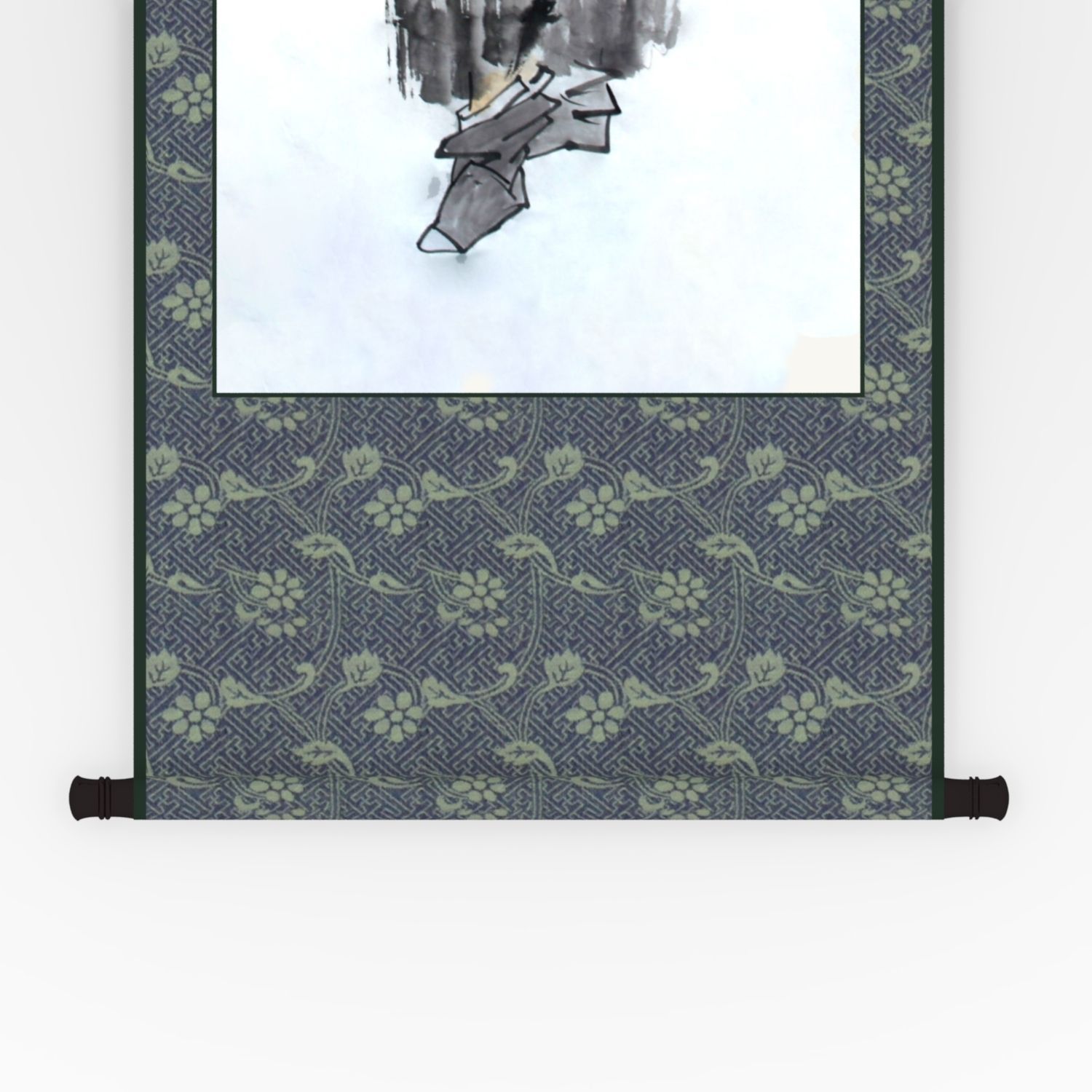 Chinese Hanging Scroll Brush Painting - Figure of Zhong Gui Low-poly 3D model_9