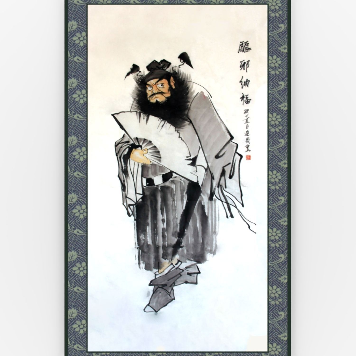 Chinese Hanging Scroll Brush Painting - Figure of Zhong Gui Low-poly 3D model_2