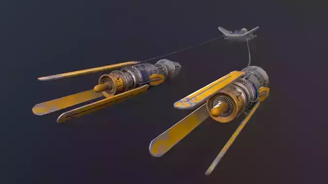 Star Wars  Anakin Pod Racer Low-poly 3D model Star Wars  Anakin Pod Racer Low-poly 3D model