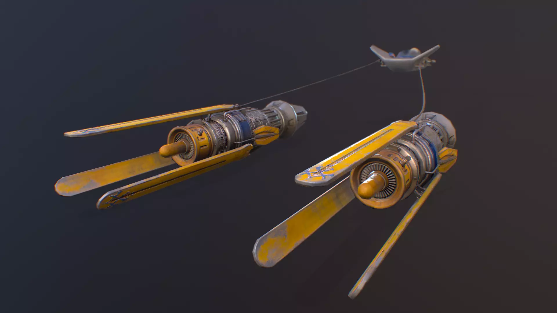 Star Wars  Anakin Pod Racer Low-poly 3D model_0