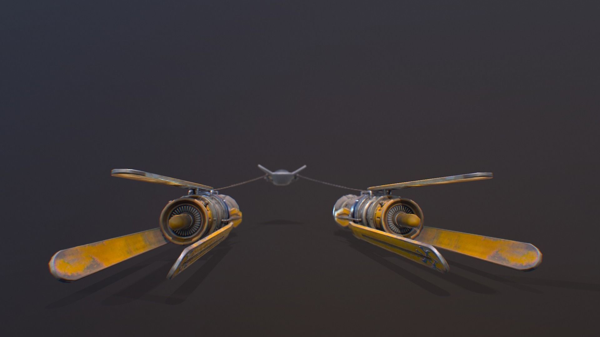 Star Wars  Anakin Pod Racer Low-poly 3D model_3