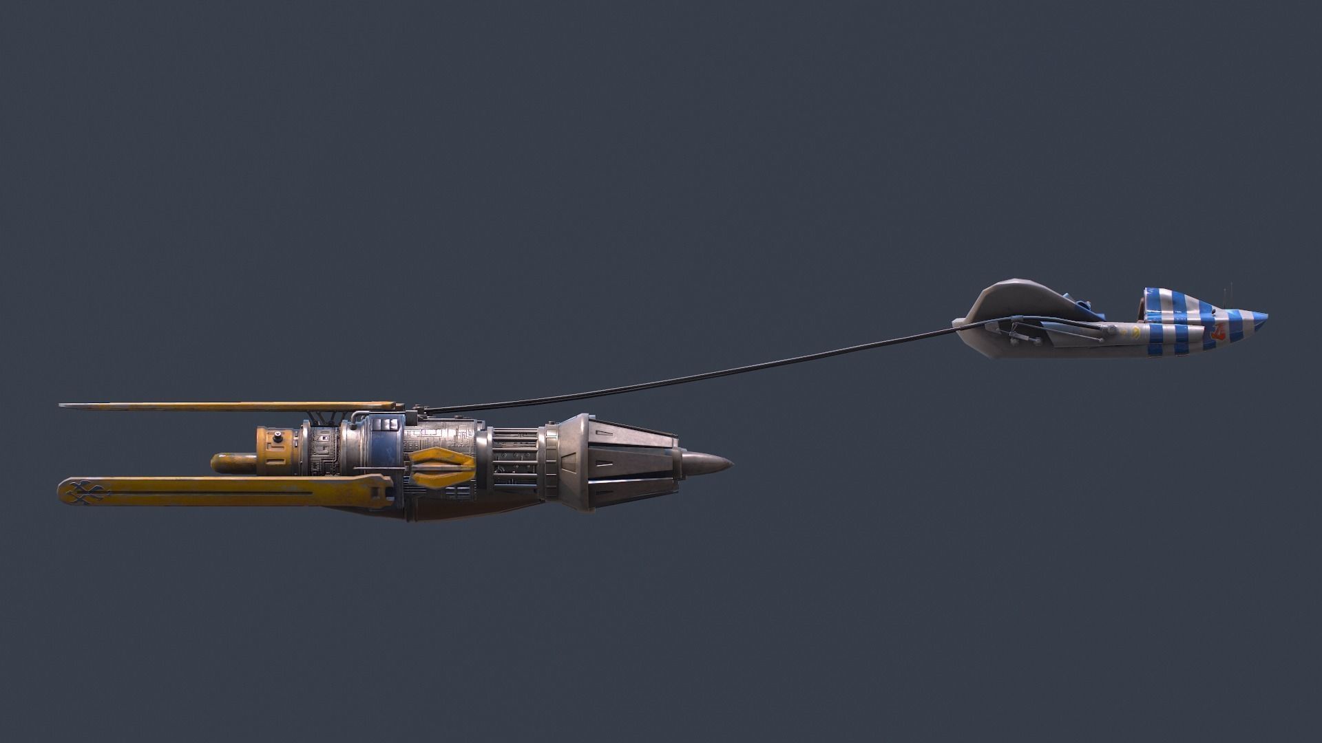 Star Wars  Anakin Pod Racer Low-poly 3D model_2