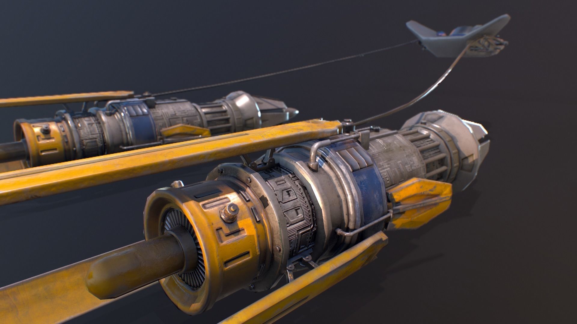 Star Wars  Anakin Pod Racer Low-poly 3D model_5
