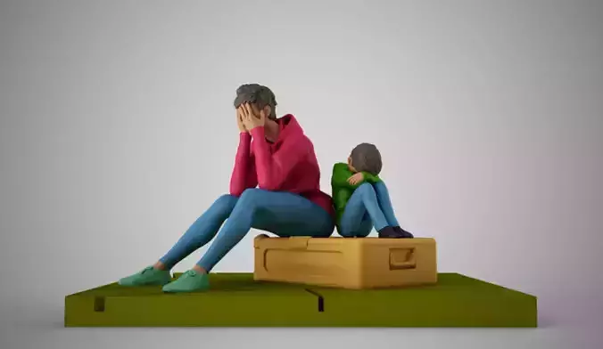 Mother and Child at Station