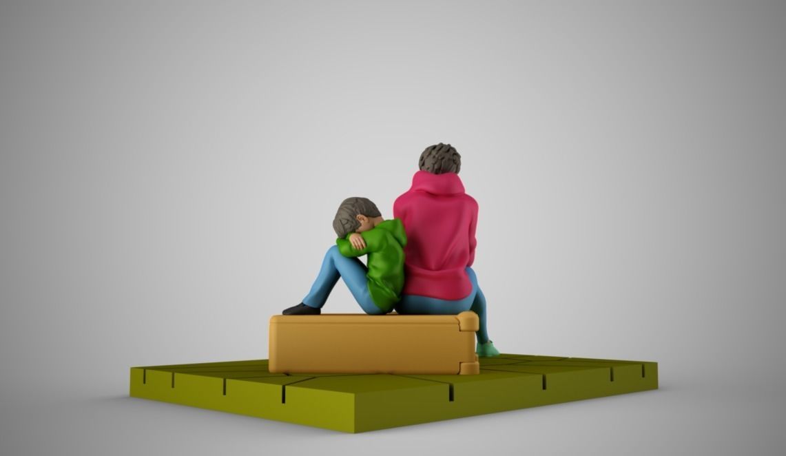 Mother and Child at Station 3D print model_6