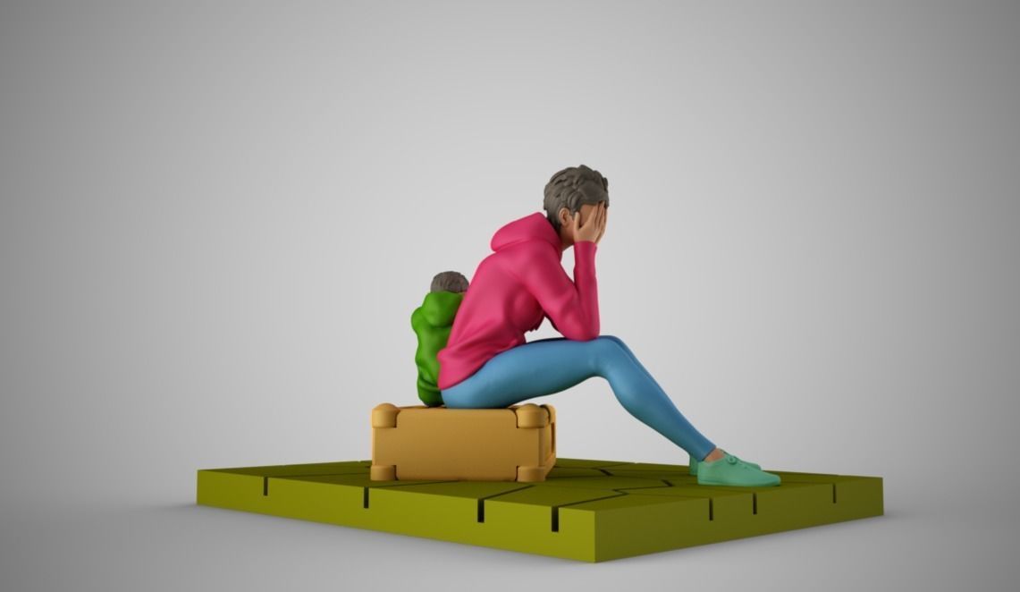 Mother and Child at Station 3D print model_8