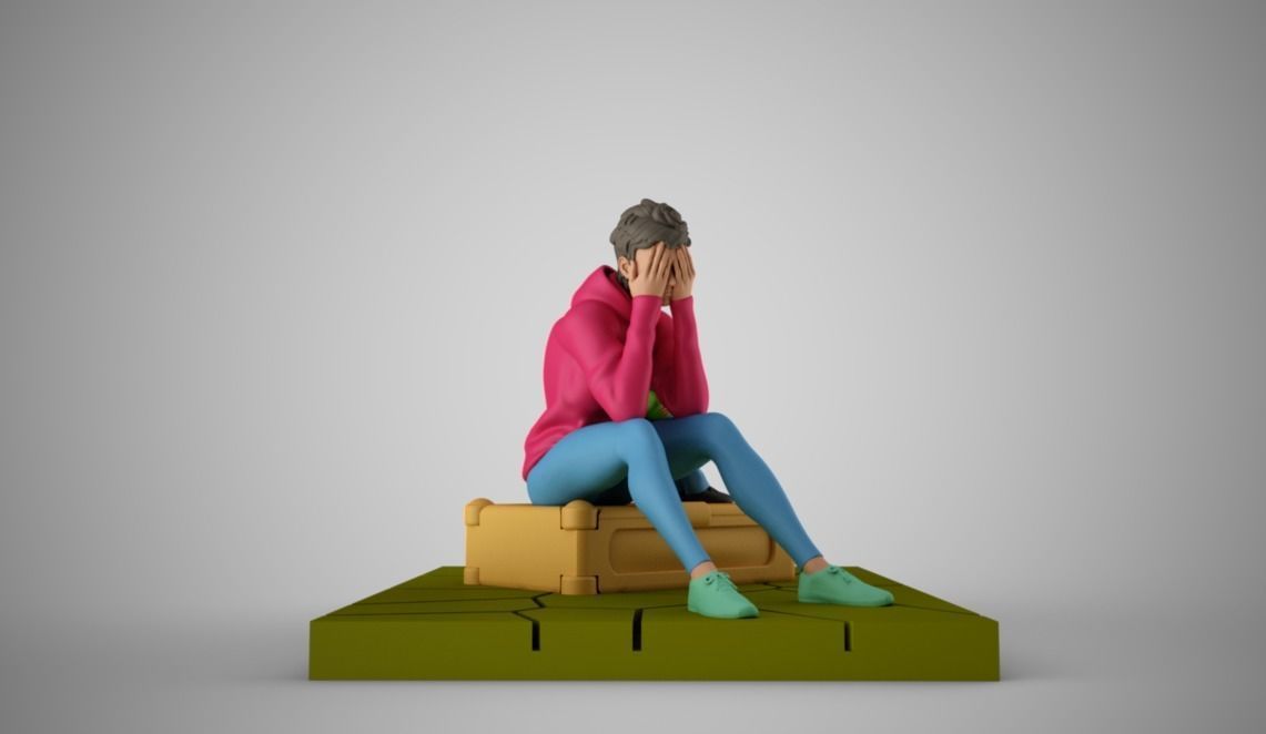 Mother and Child at Station 3D print model_9