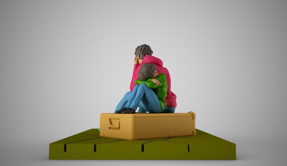 Mother and Child at Station 3D print model_5
