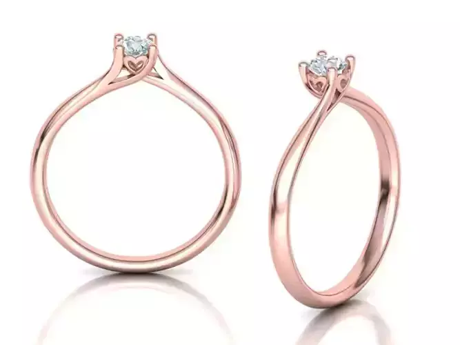 Engagement ring 4prong design Paradise 3dmodel 3D print model