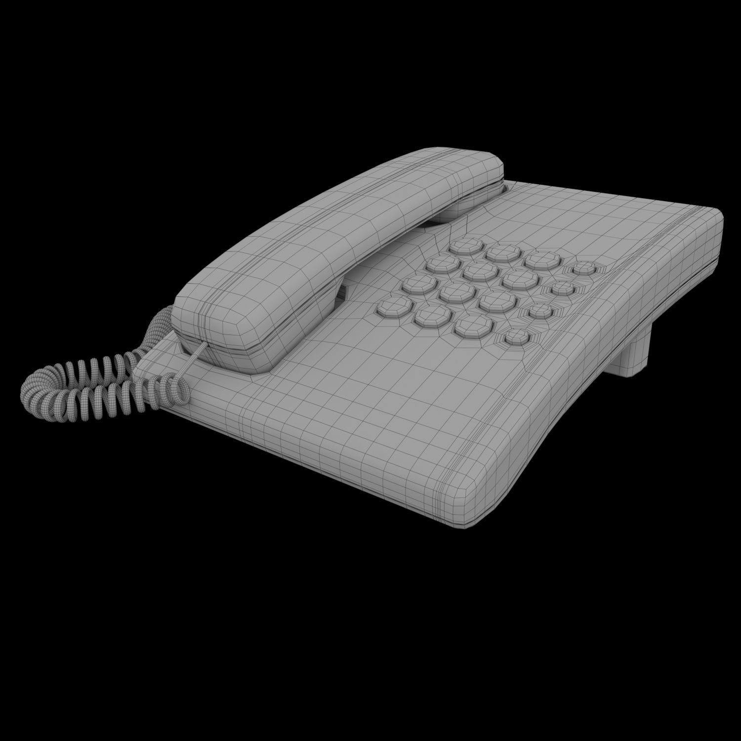 Offise telephone Low-poly 3D model_4