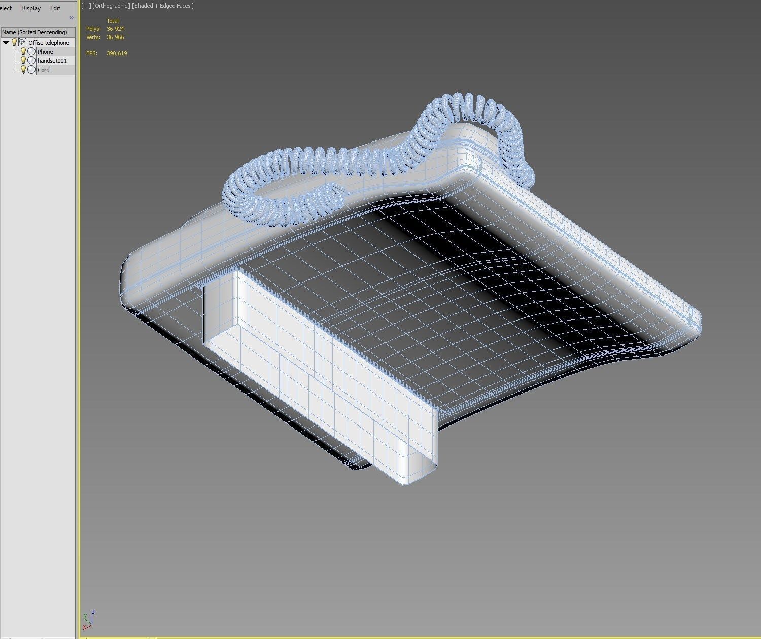 Offise telephone Low-poly 3D model_9
