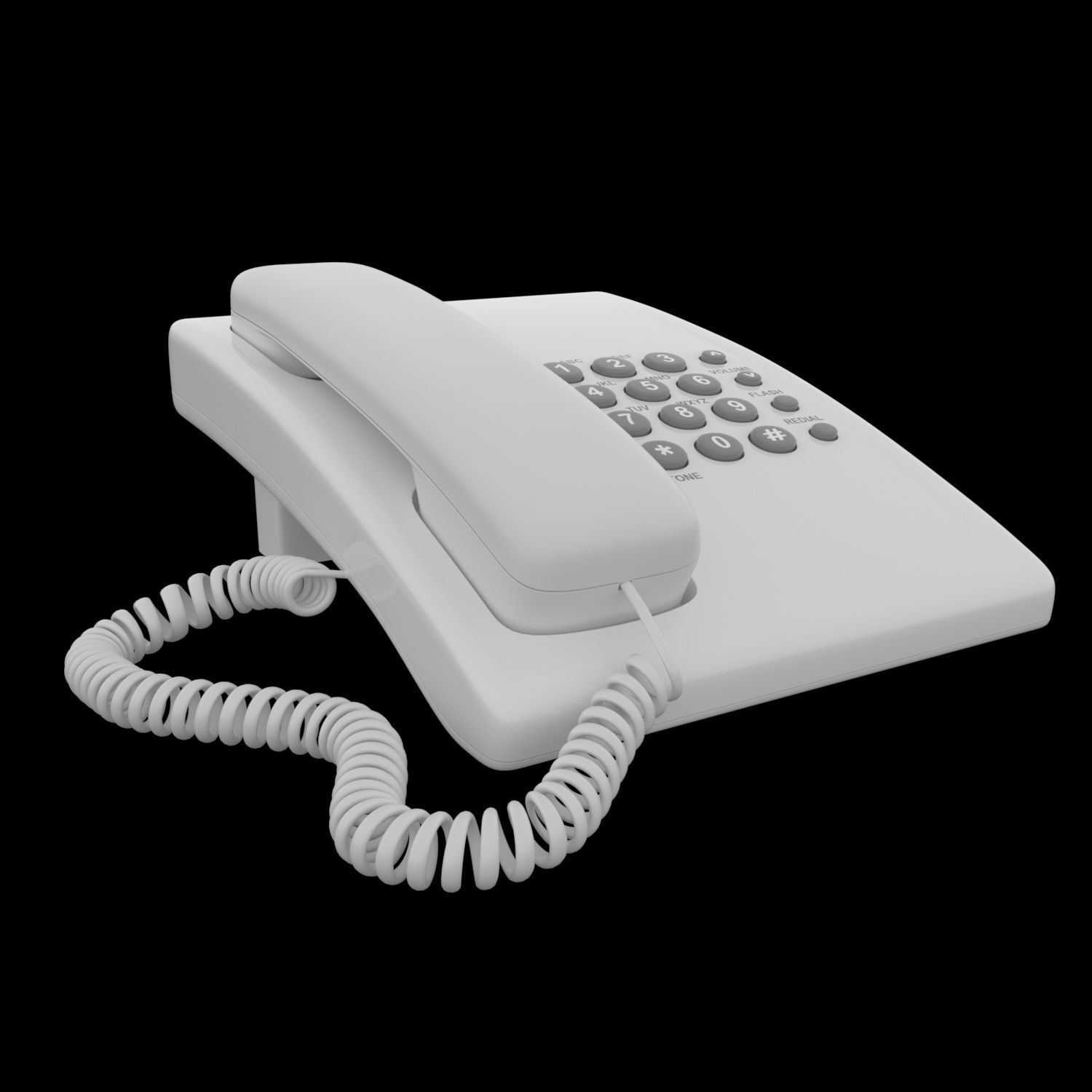 Offise telephone Low-poly 3D model_2