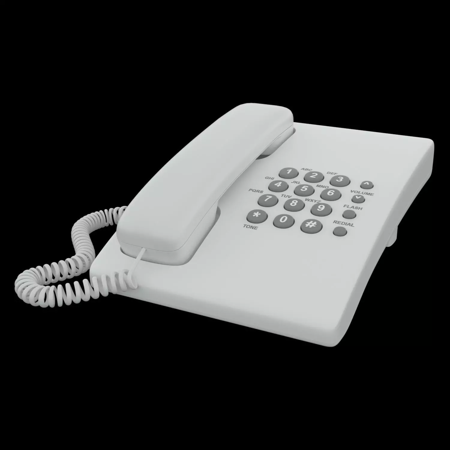 Offise telephone Low-poly 3D model_0