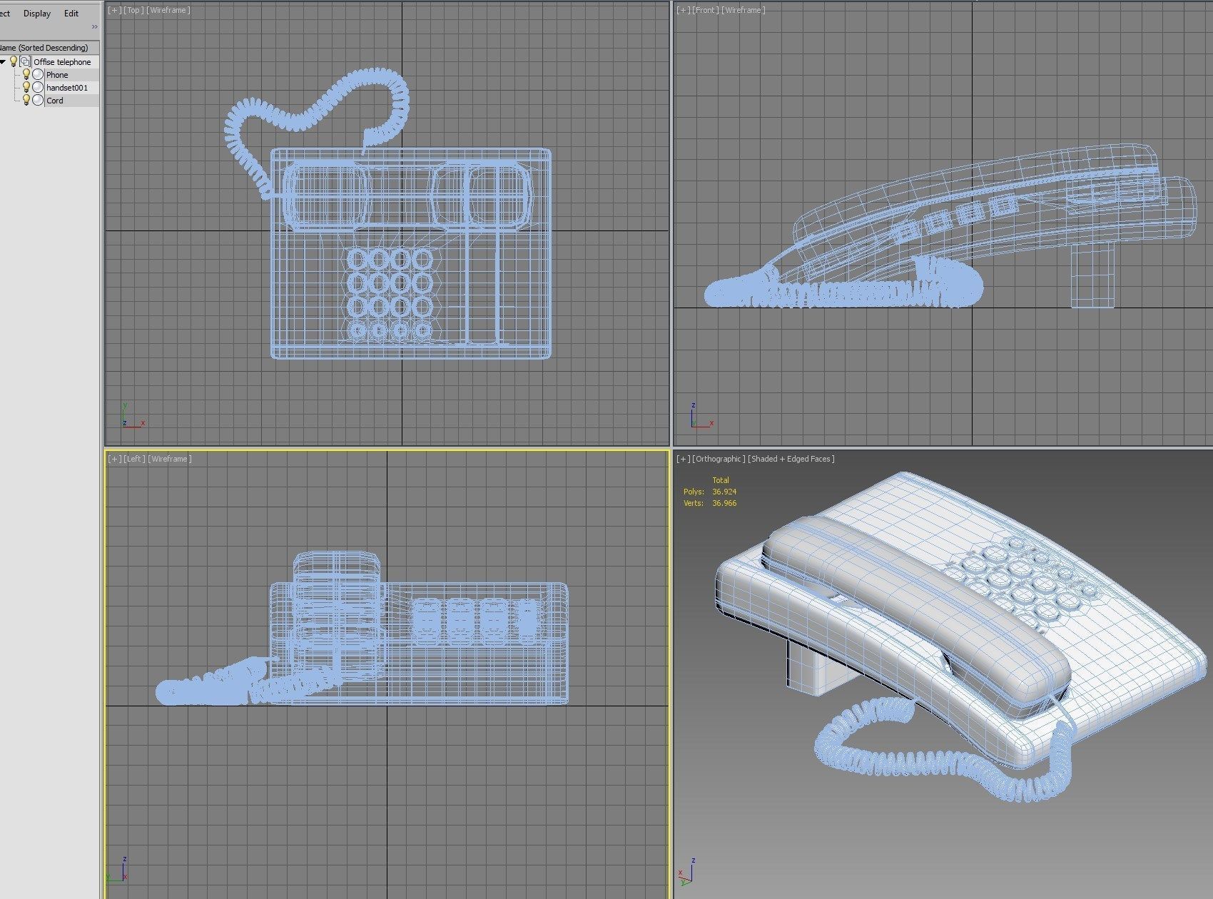 Offise telephone Low-poly 3D model_5