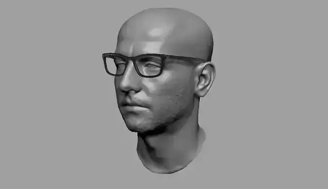Human head with glases 3D model