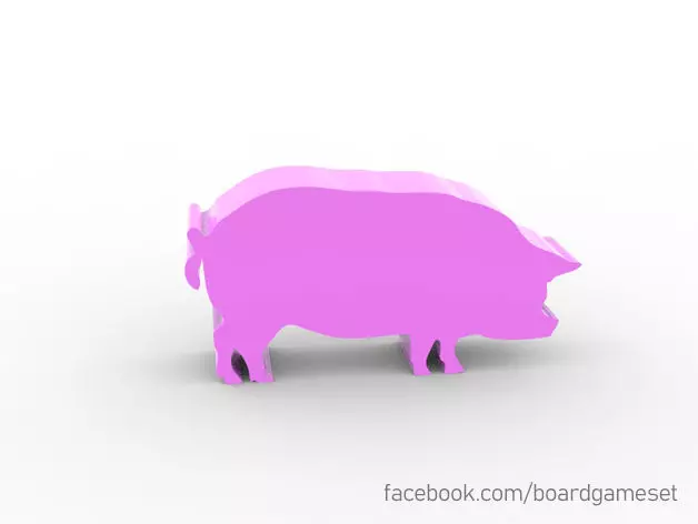 Agricola Pig Meeple Token for Board Games Free 3D print model