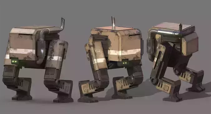 Sci fi robot Low-poly 3D model