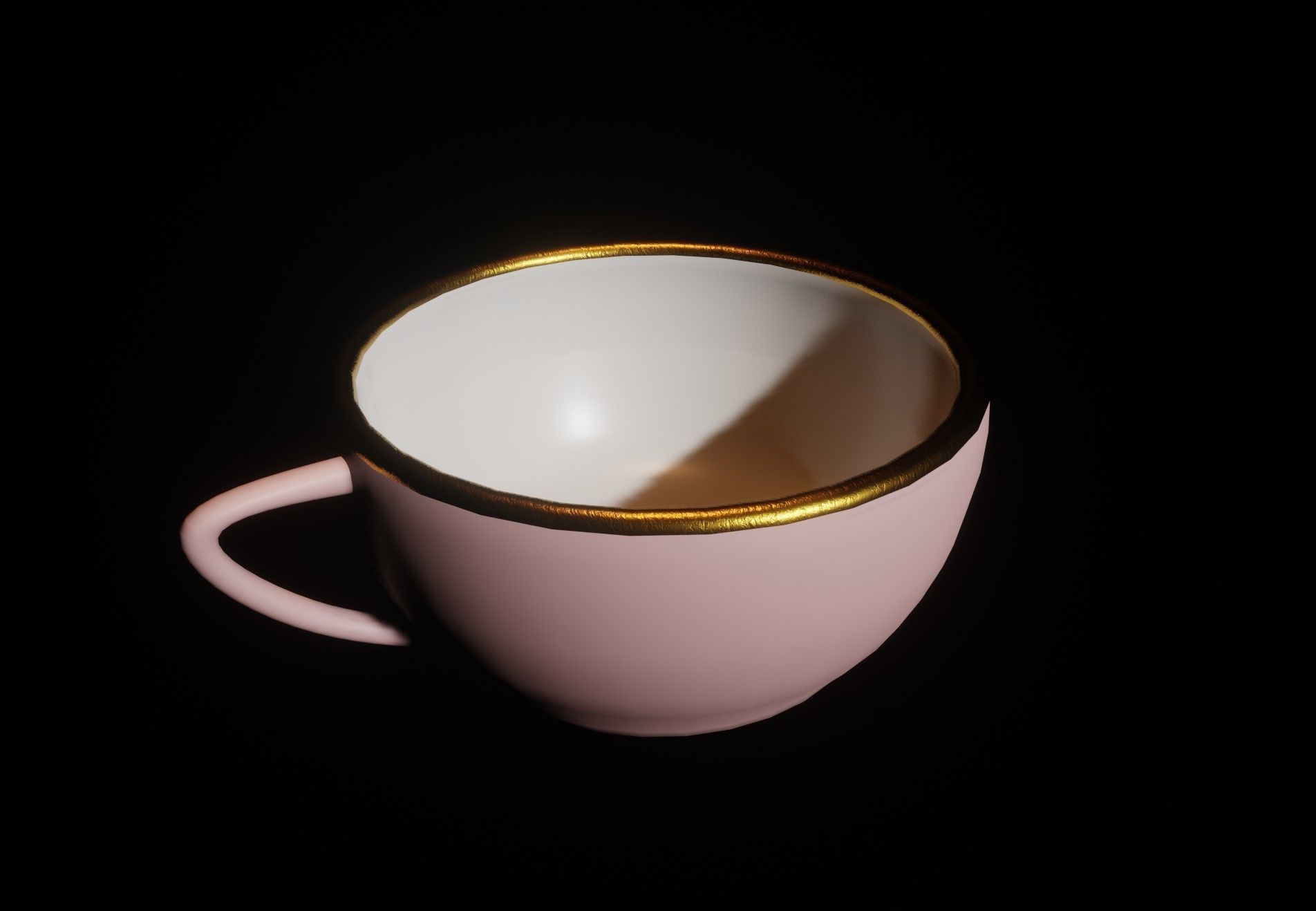 Dinnerware Set coffee cup with gold trim Low-poly 3D model_8