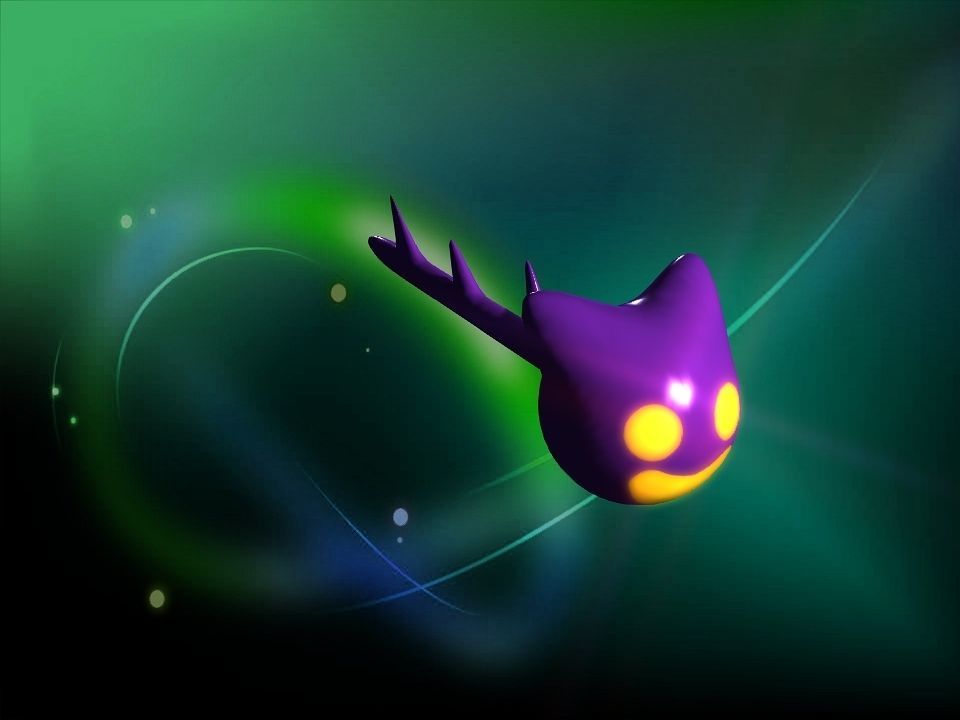 Cooty the smile cat face ghost cartoon Low-poly 3D model_11