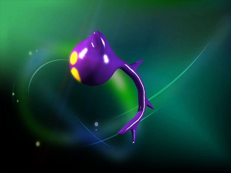 Cooty the smile cat face ghost cartoon Low-poly 3D model_18