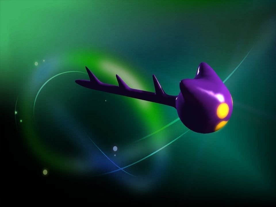 Cooty the smile cat face ghost cartoon Low-poly 3D model_13