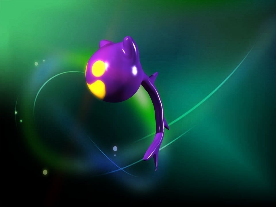 Cooty the smile cat face ghost cartoon Low-poly 3D model_17
