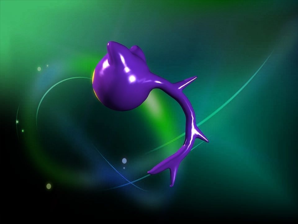 Cooty the smile cat face ghost cartoon Low-poly 3D model_19